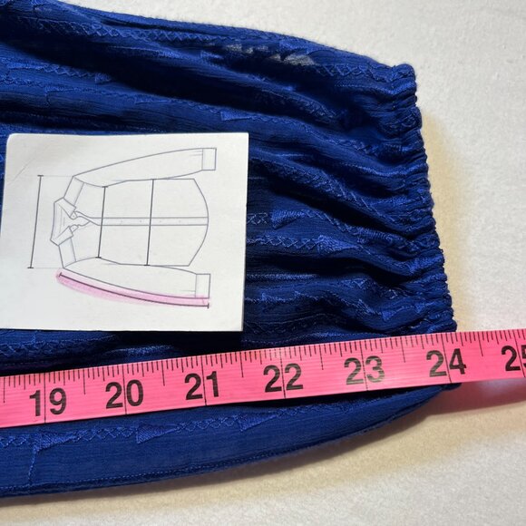 💙Vibrant Royal Blue -Radiant Chic Woven A-Line Crewneck Long sleeve Blouse 2X💙 - Picture 13 of 14